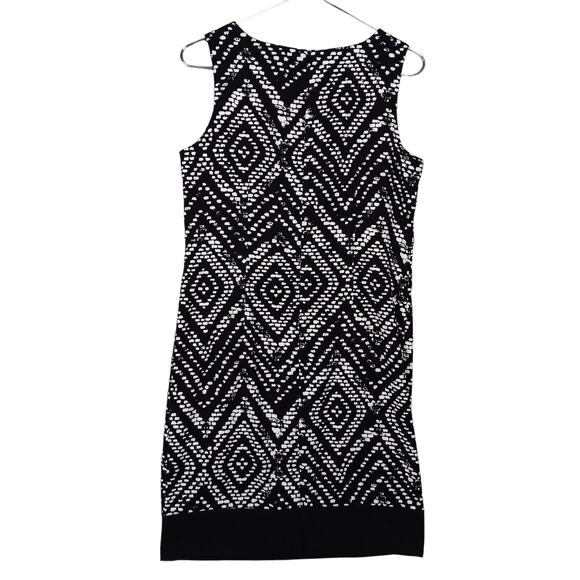 Mario Serrani Italy Dress Size 10 Black and White Abstract Print Sleeveless - Picture 6 of 9